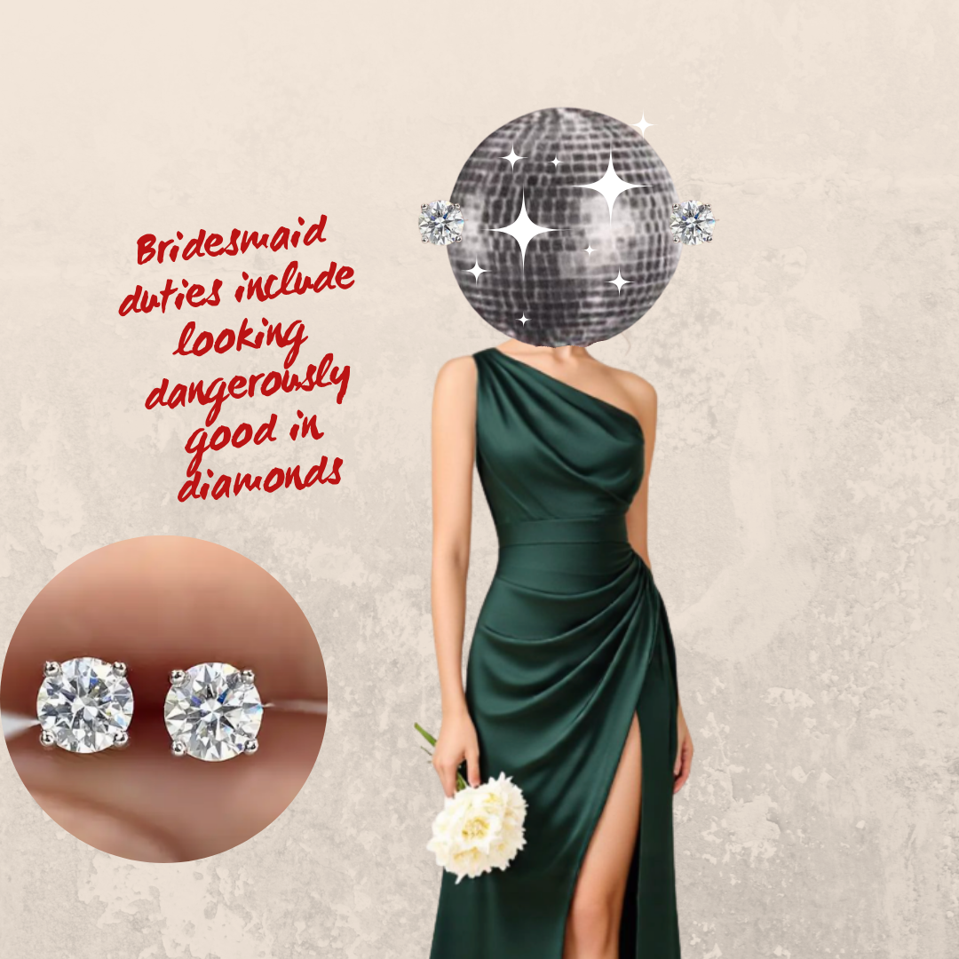 For the Bridesmaid - Round Stud Earrings